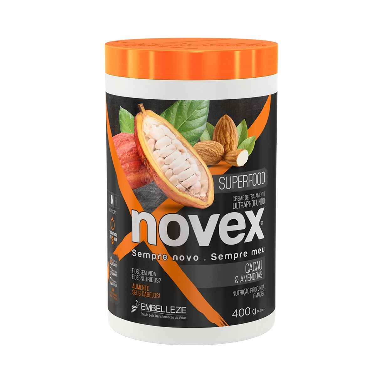 Creme de Tratamento Novex Superfood Cacau &amp; Amendoas 400g