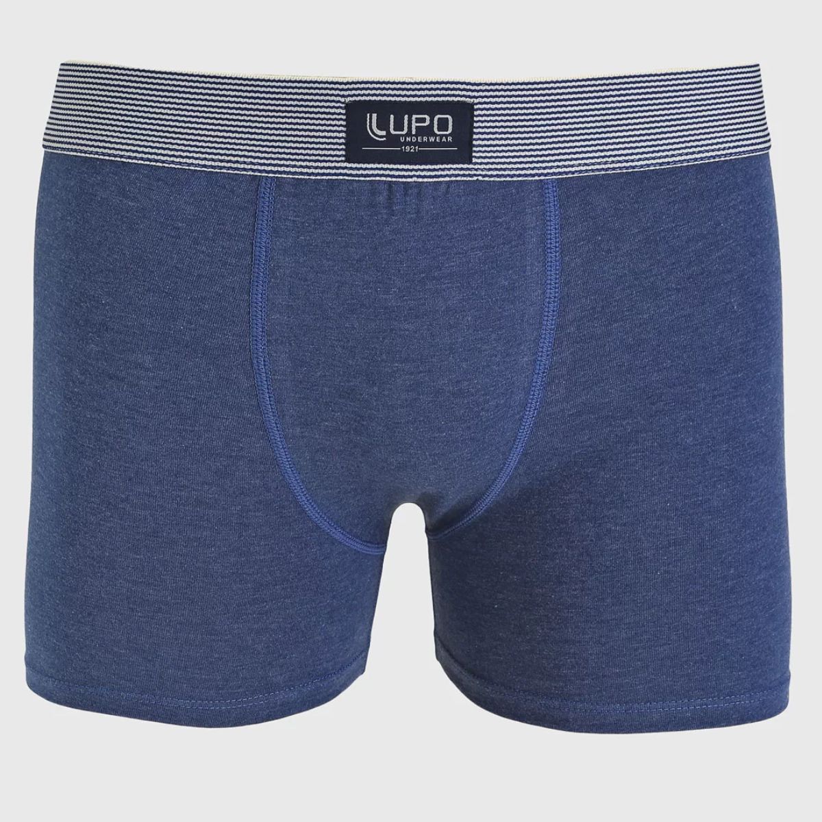 Cueca Boxer Algodão Lupo Logo Azul Tamanho G