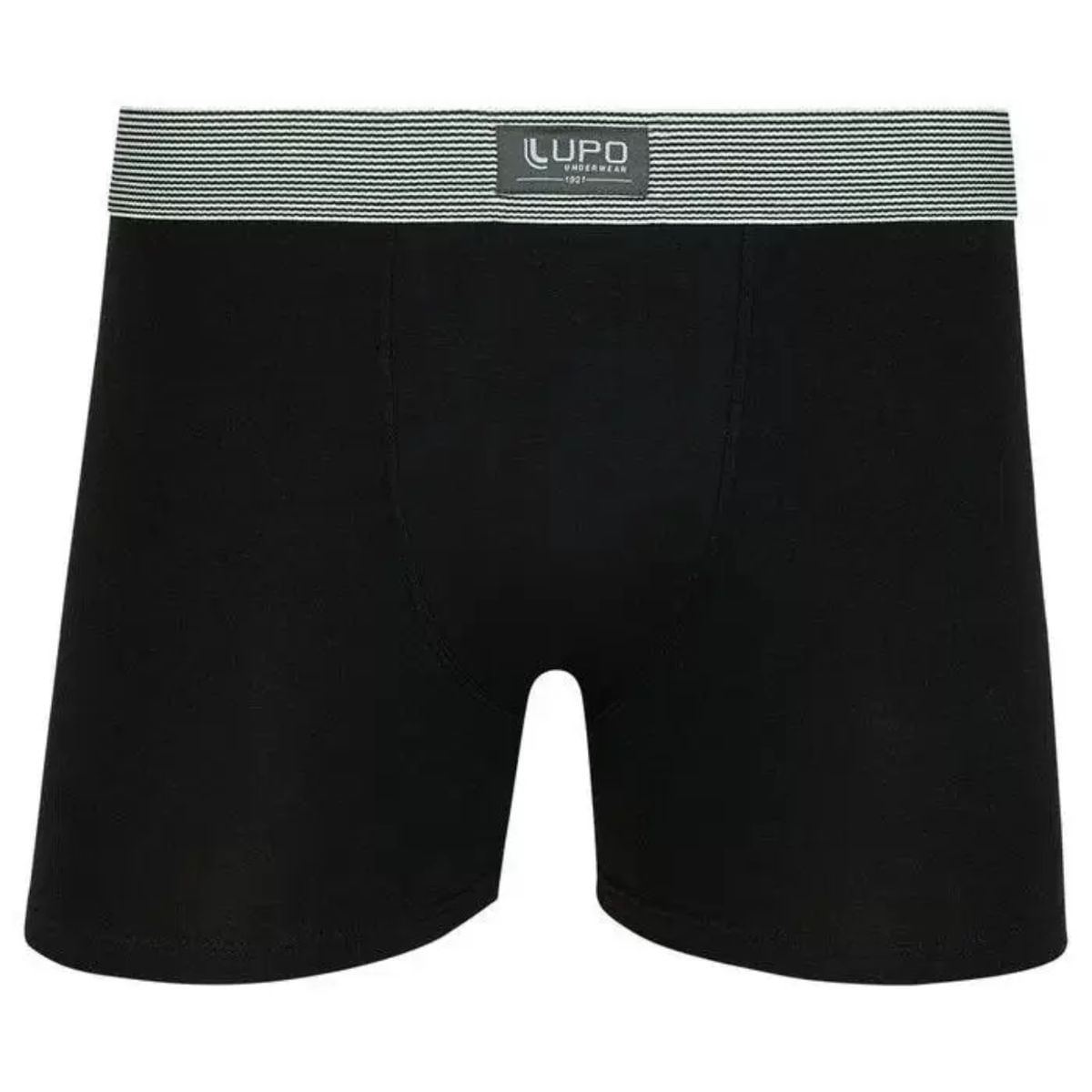 Cueca Boxer Algodão Lupo Logo Preta Tamanho G