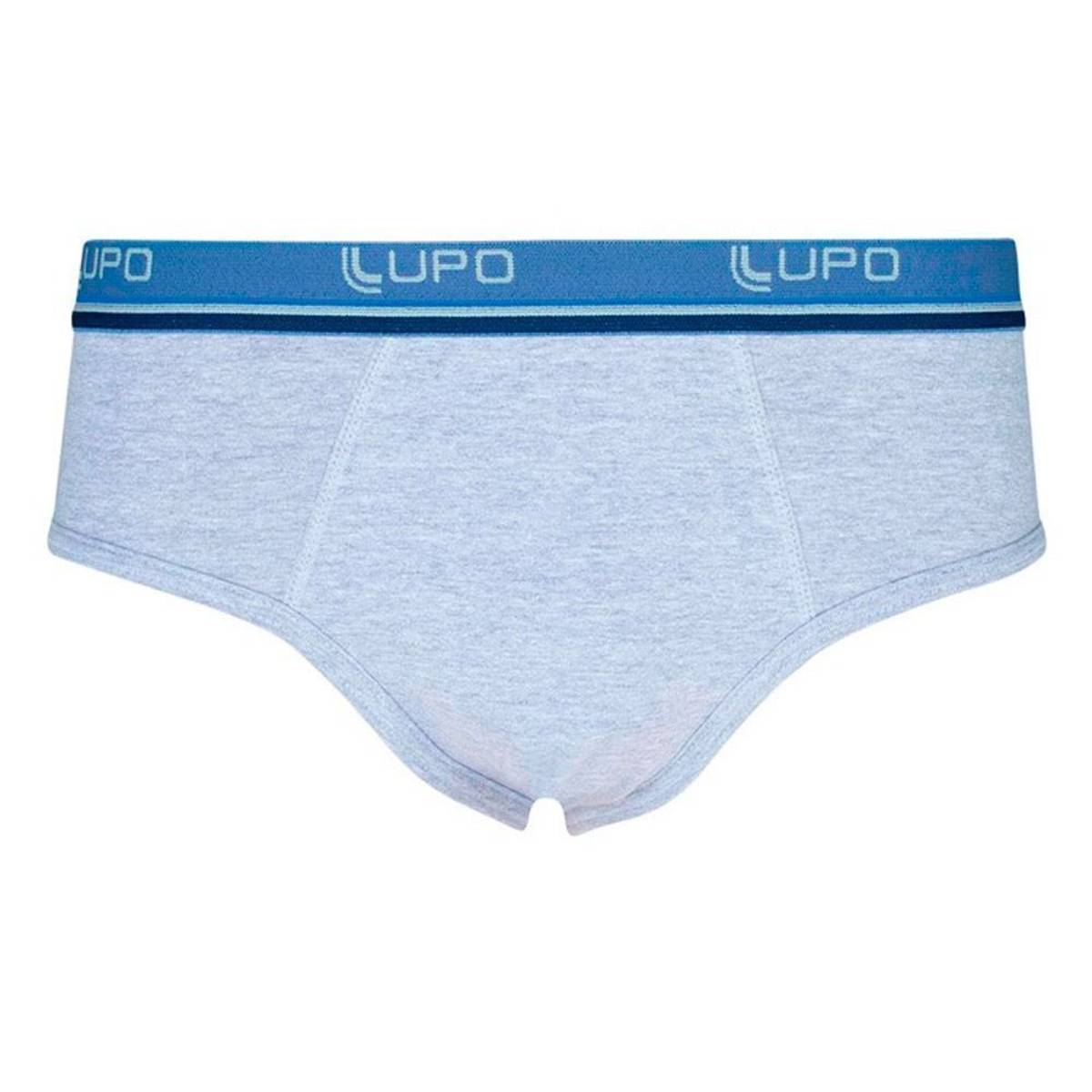 Cueca Slip com Elastano Lupo Cinza Mescla