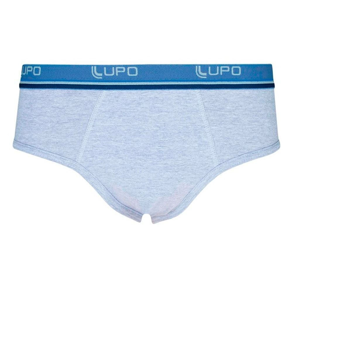 Cueca Slip com Elastano Lupo Cinza Mescla