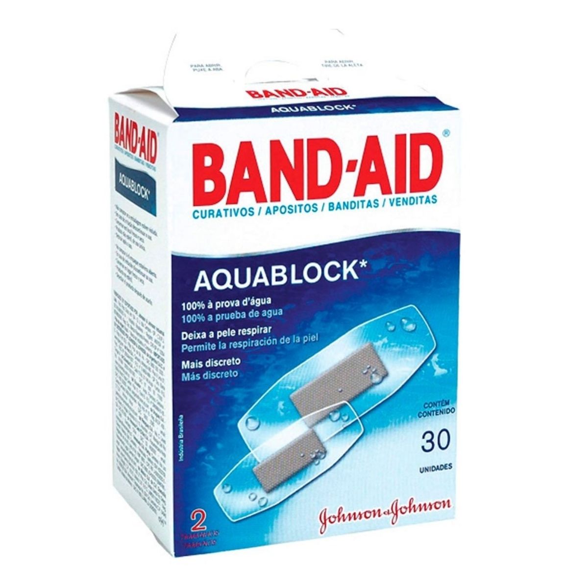 Curativo Aquablock Band-Aid Caixa 30 Unidades