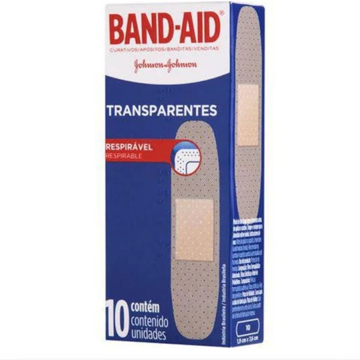 Curativos Adesivos Transparentes Band Aid 10 unidades