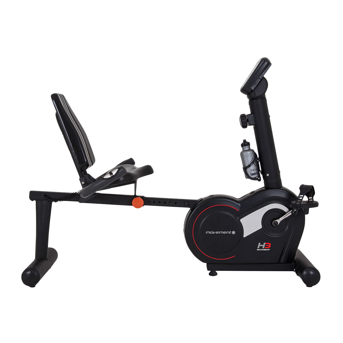 Bicicleta Ergométrica Magnética Horizontal MOVEMENT 8 Níveis de Esforço H3 Preta