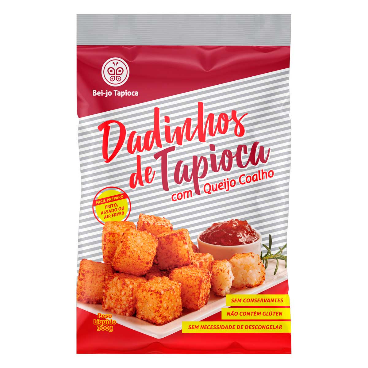 Dadinho de Tapioca Congelado com Queijo Coalho Bei-jo Tapioca 300g