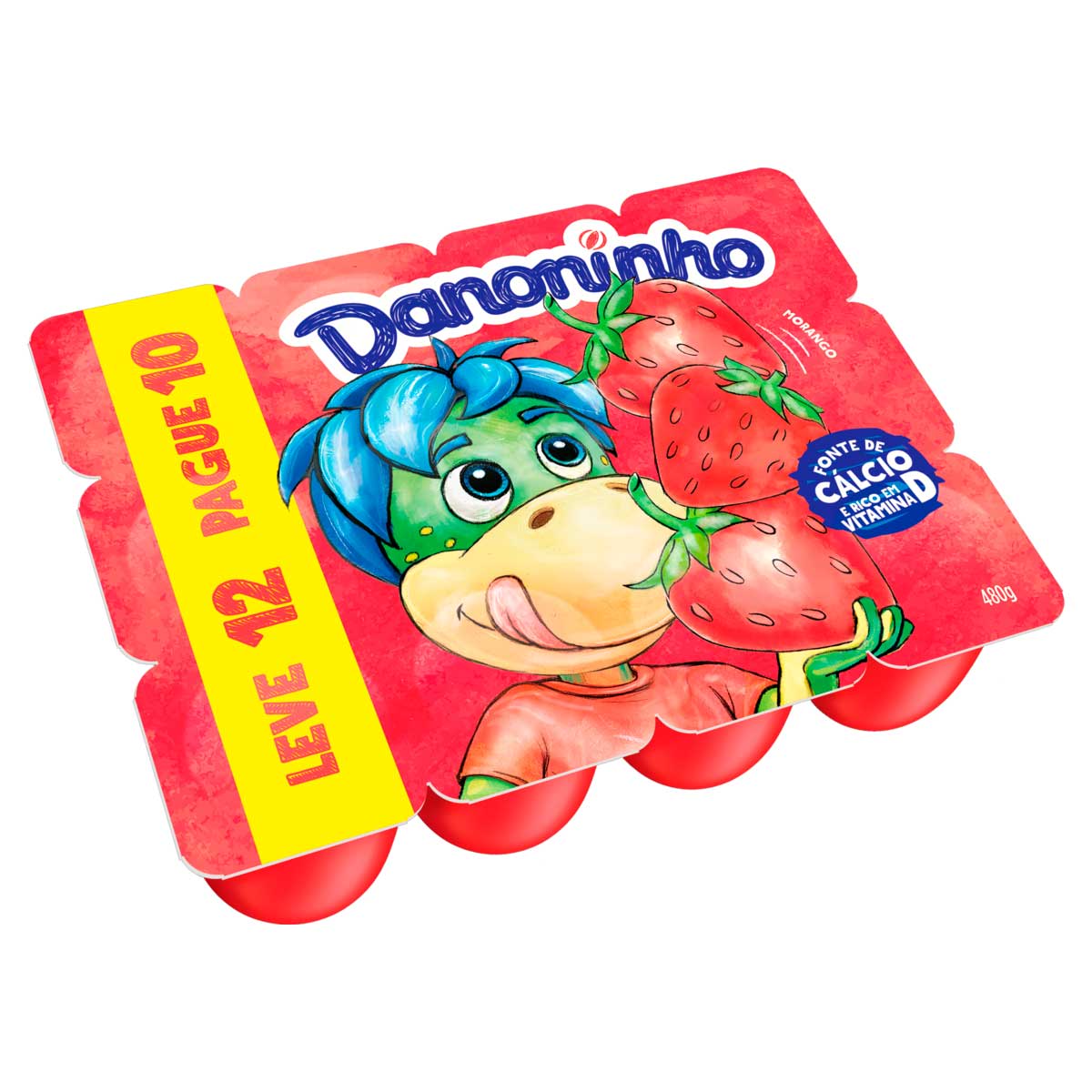 Danoninho Petit Suisse Morango 480g 12 unidades