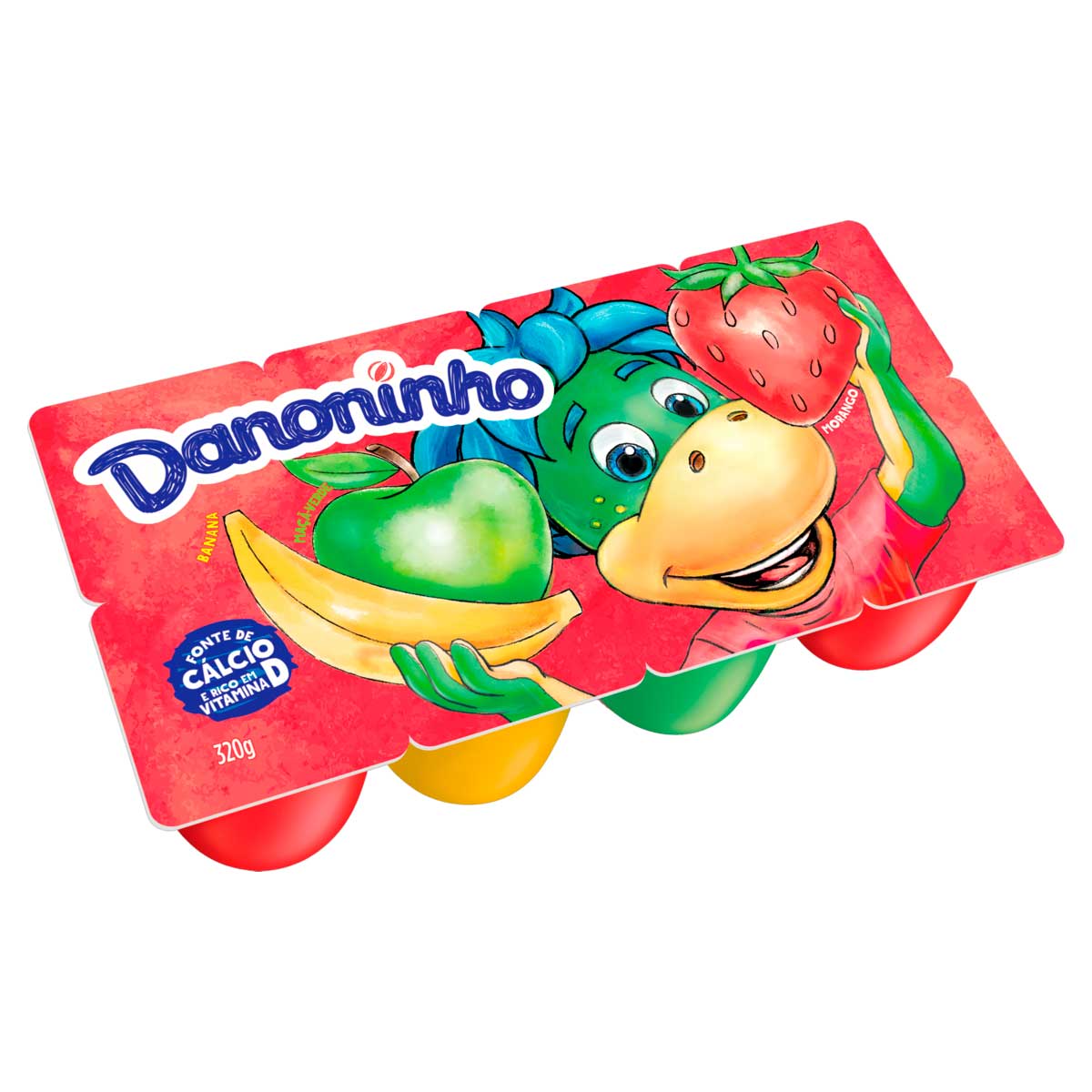 Danoninho Petit Suisse Morango, Banana e Maçã-Verde 320g 8 unidades