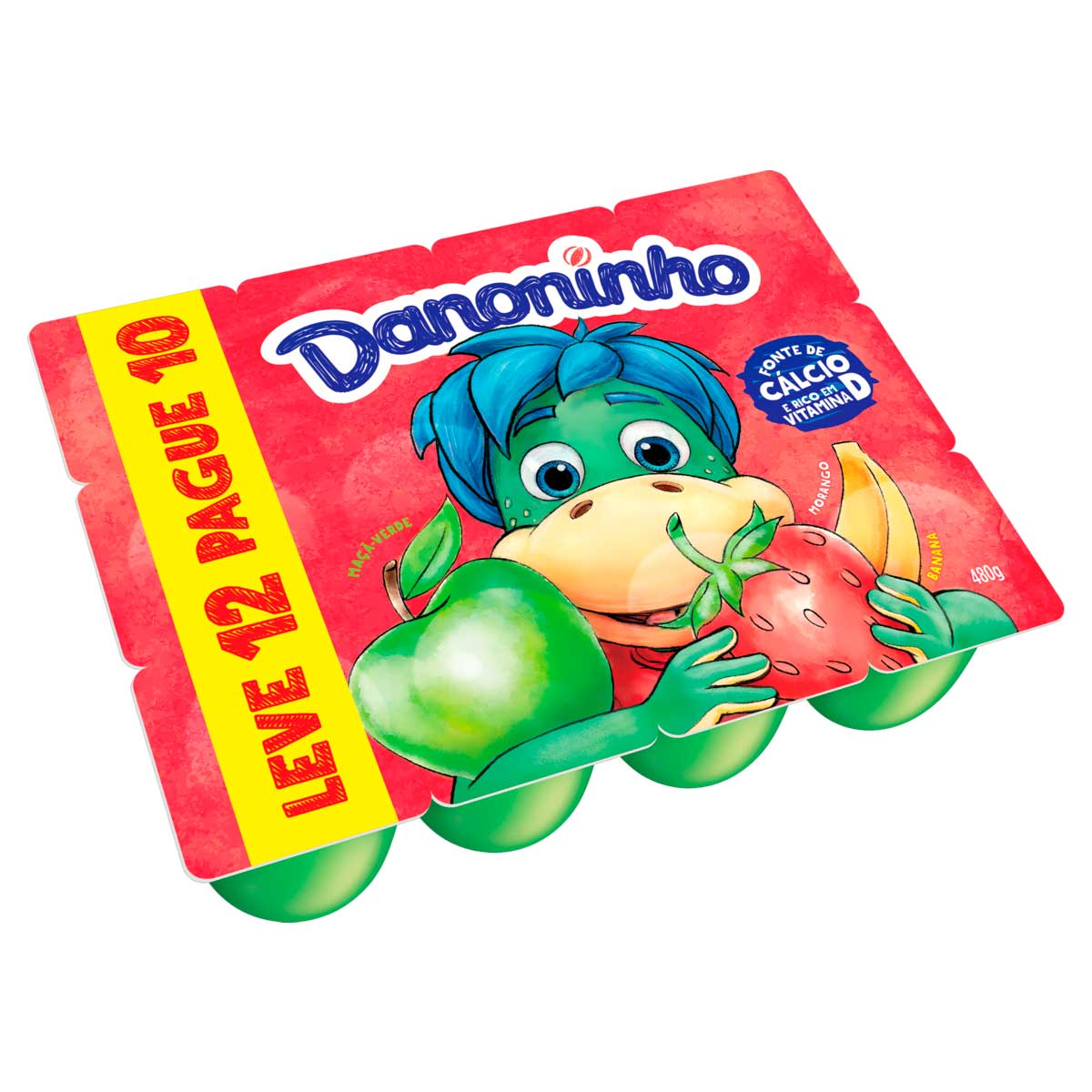 Danoninho Petit Suisse Morango e Banana 480g 12 unidades