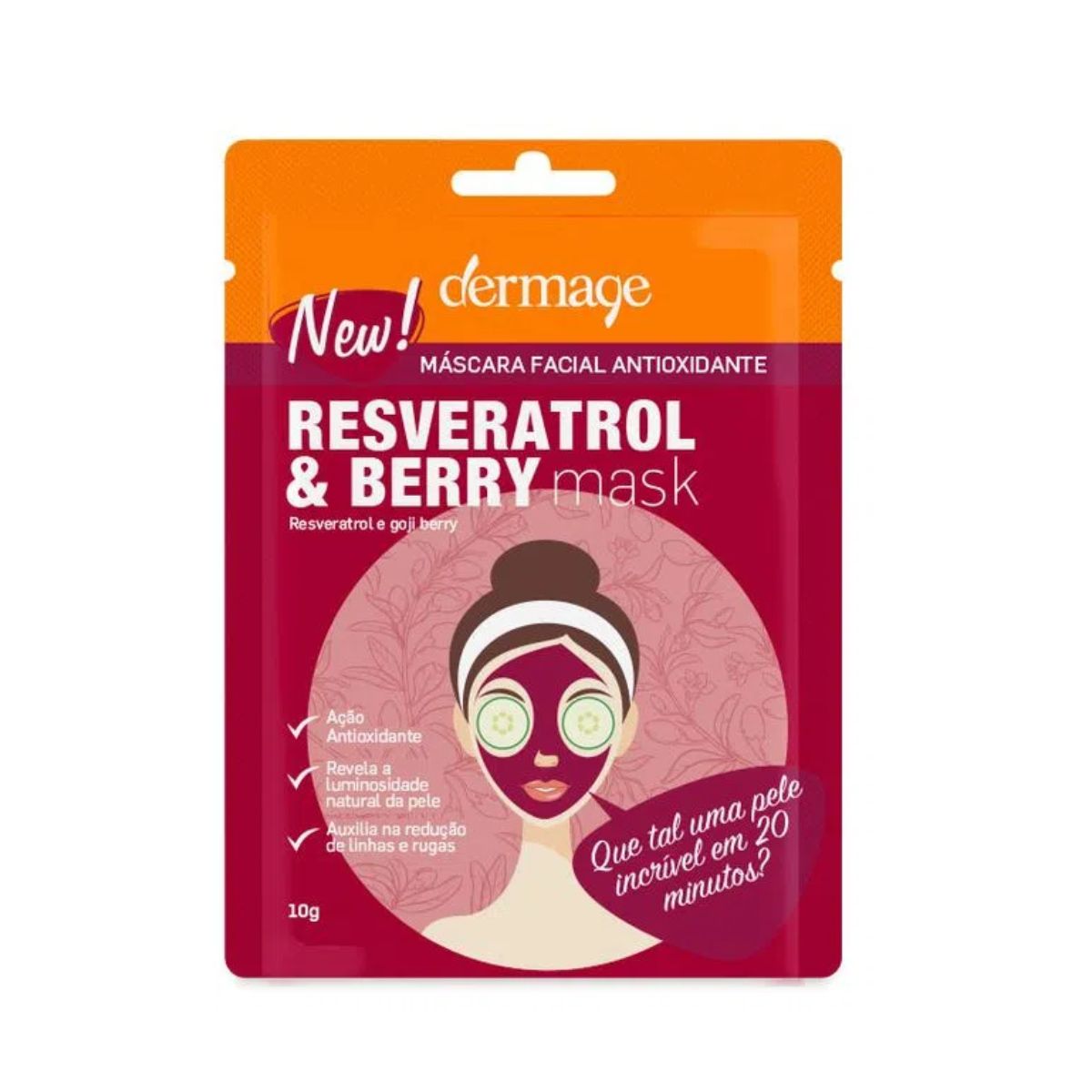 Máscara Facial Dermage Revesratrol e Berry Mask 10 g