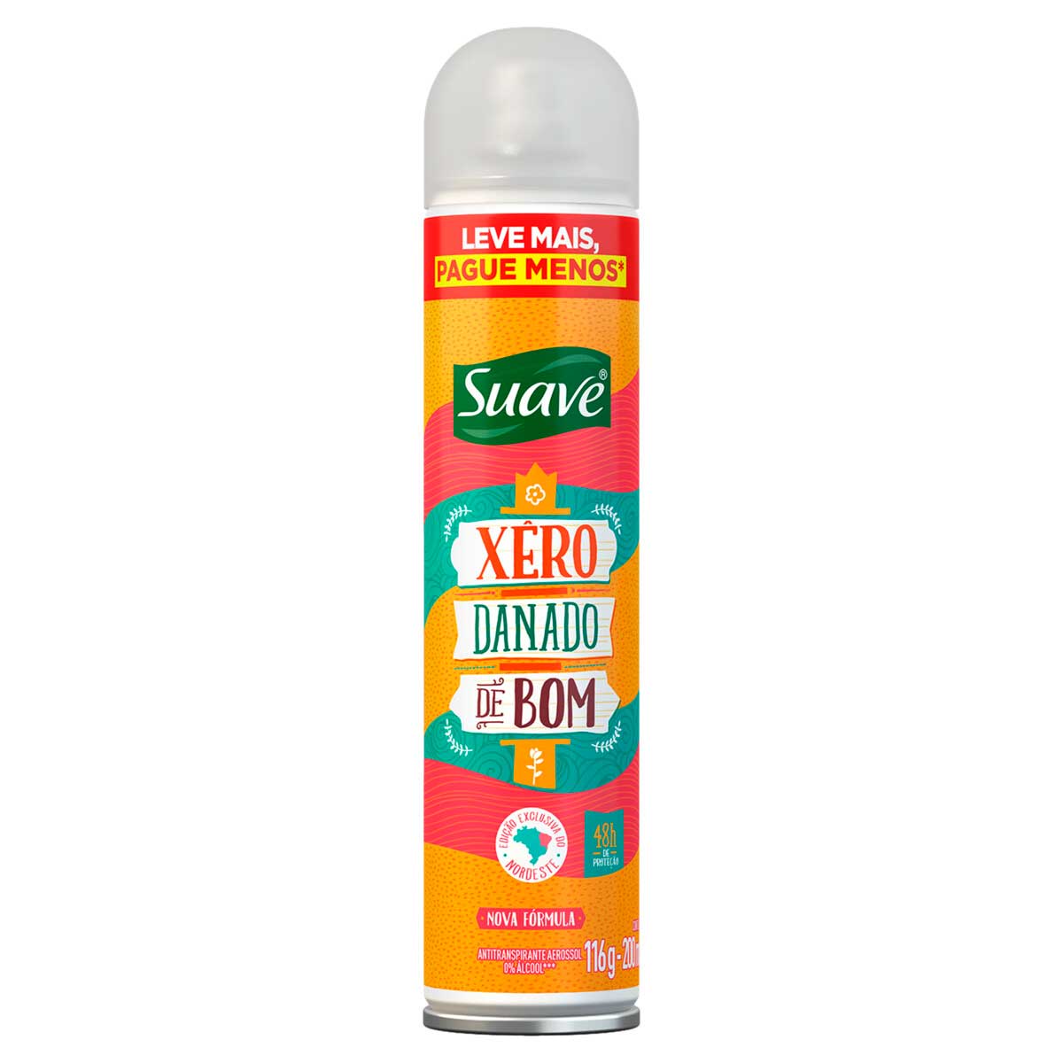 Desodorante Aerossol Suave Xêro Danado de Bom 200ml Leve Mais Pague Menos