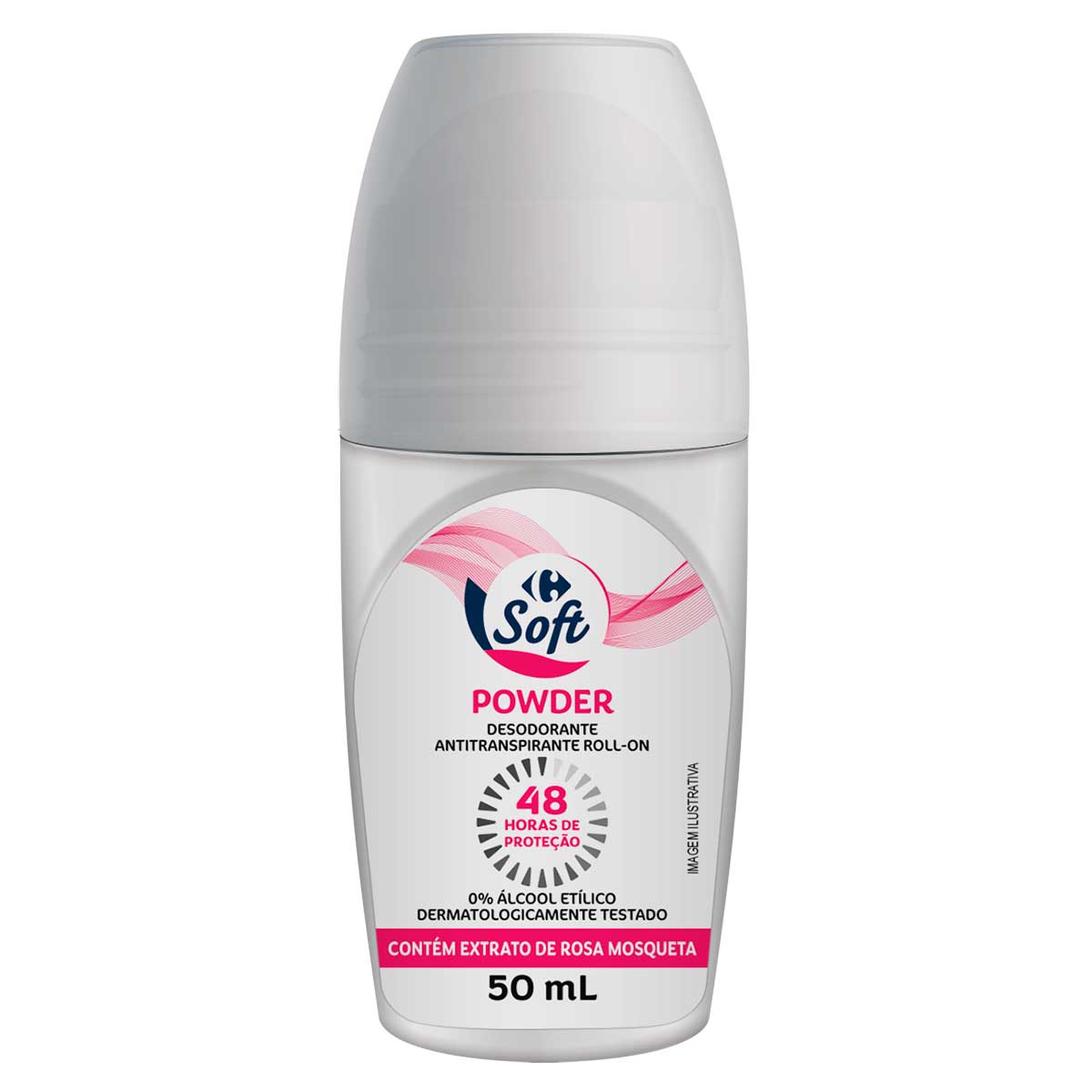 Desodorante Feminino Roll On Powder Carrefour Soft 50ml