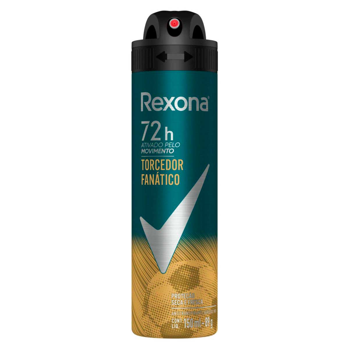 Desodorante Antitranspirante Aerosol Rexona Masculino Torcedor Fanático 150ml