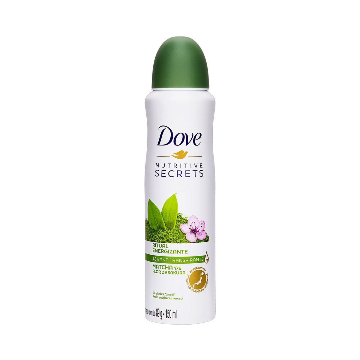 Desodorante Antitranspirante Aerosol Dove Nutritive Secrets Matcha e Flor de Sakura 150 ml