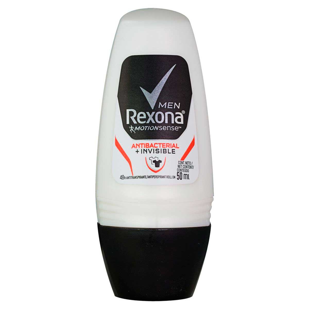 Desodorante Antitranspirante Rexona Masculino Roll On Antibacterial + Invisible 50ml