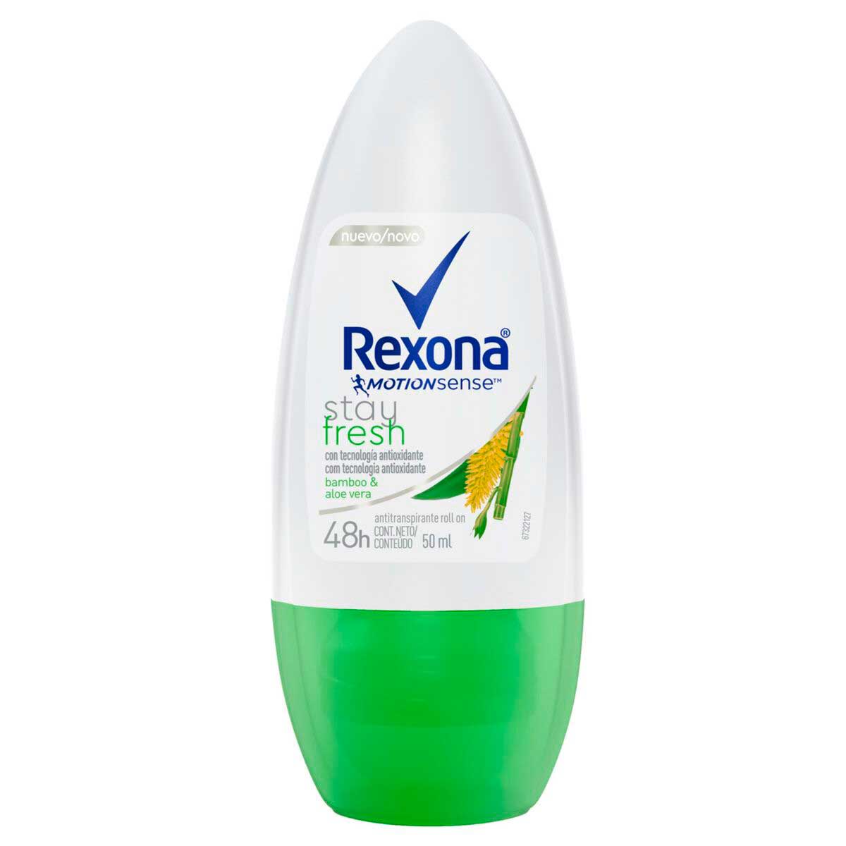 Desodorante Antitranspirante Rexona Fem Roll On Bamboo &amp; Aloe Vera 50ml