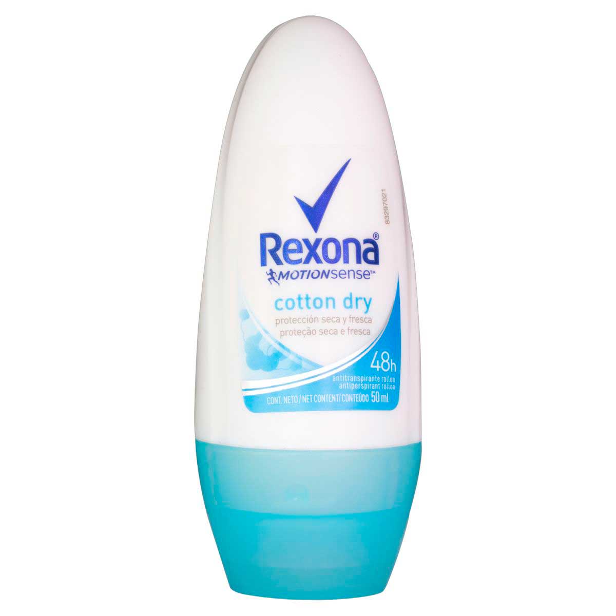 Desodorante Antitranspirante Rexona Feminino Rollon COTTON DRY 50ml