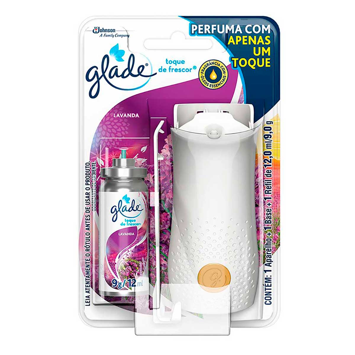 Desodorizador Glade Toque de Frescor Aparelho + Refil Lavanda 12 ml