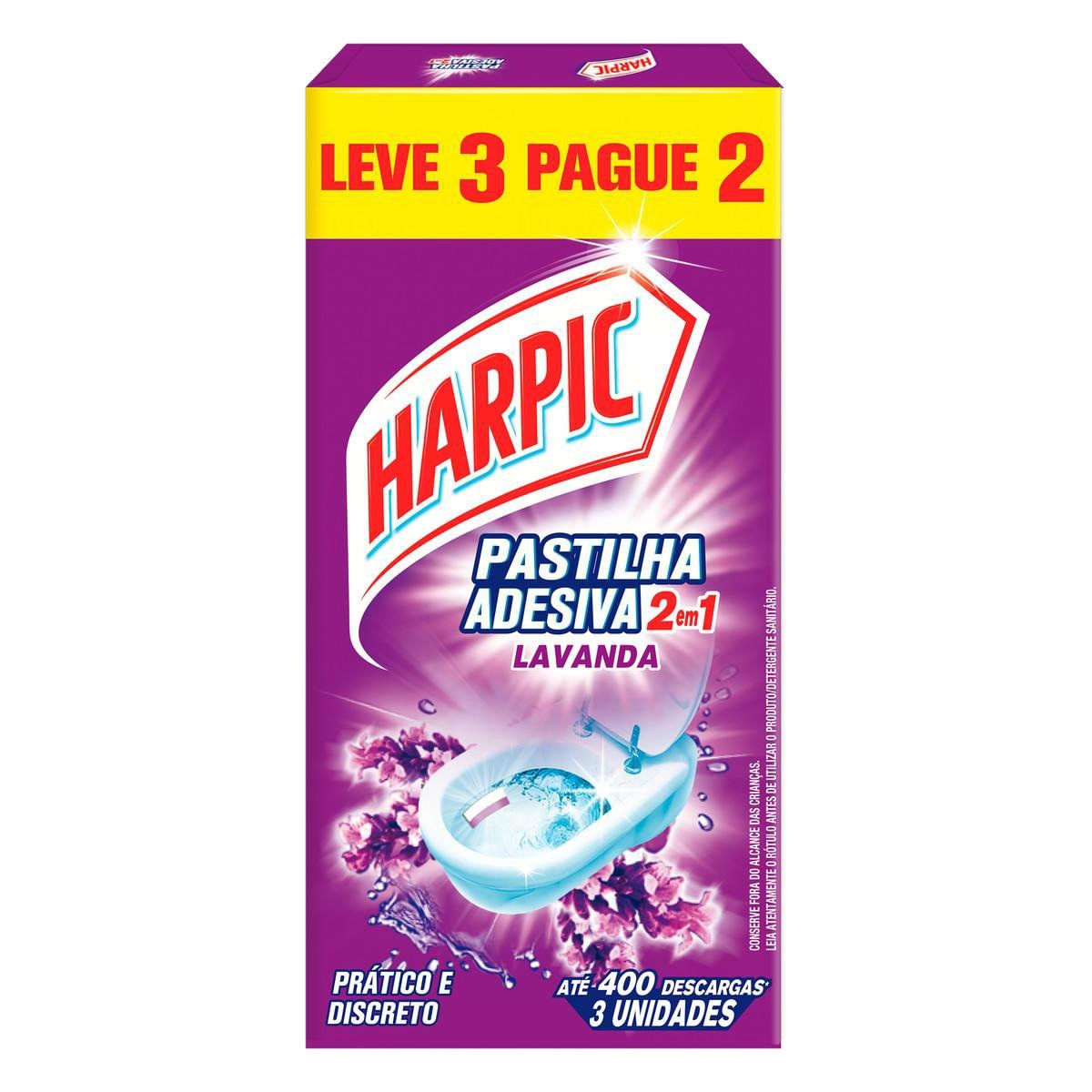 Desodorizador Sanitário Pastilha Harpic Lavanda Power 3 Unidades