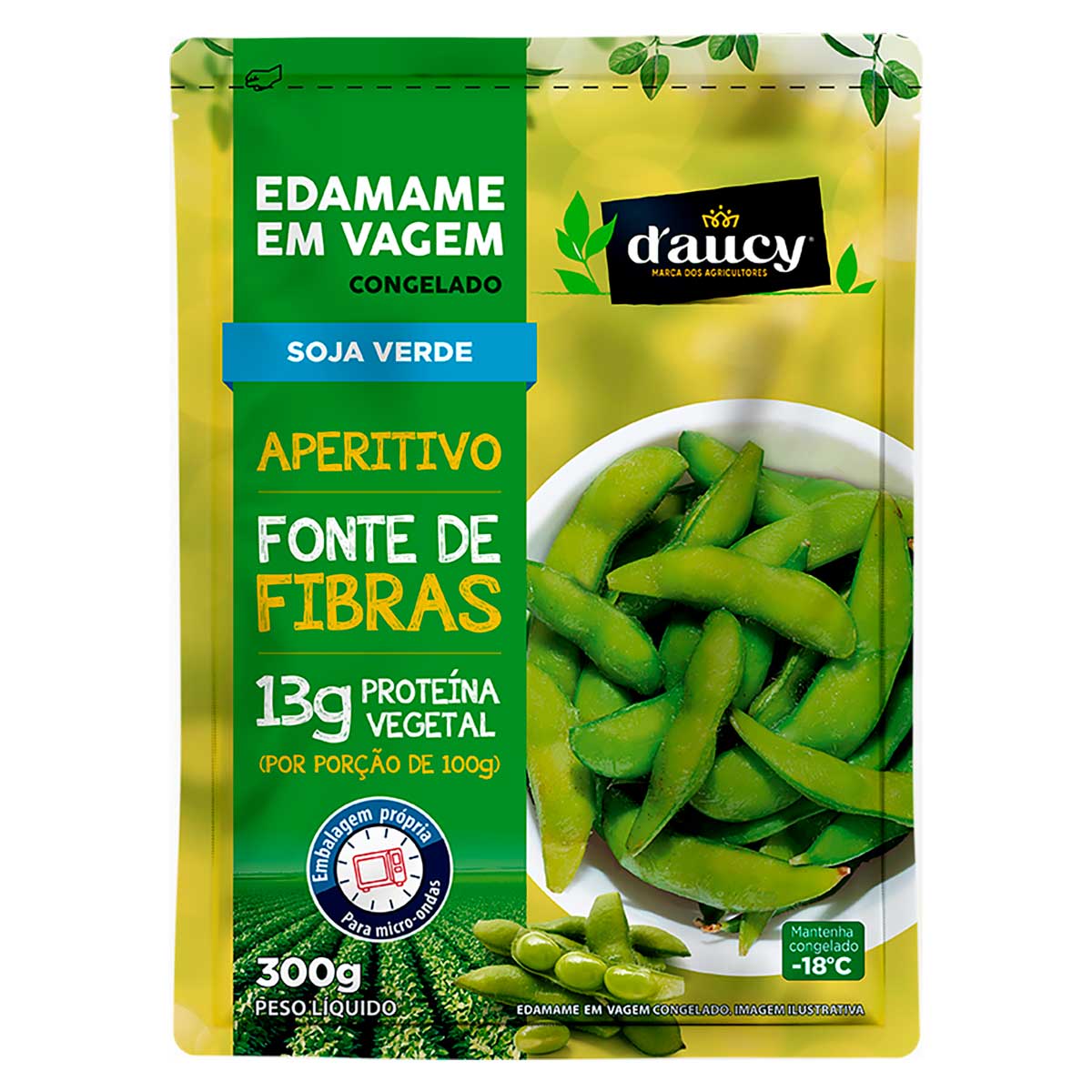 Edamame em Vagem Congelado D&apos;aucy Pacote 300 g