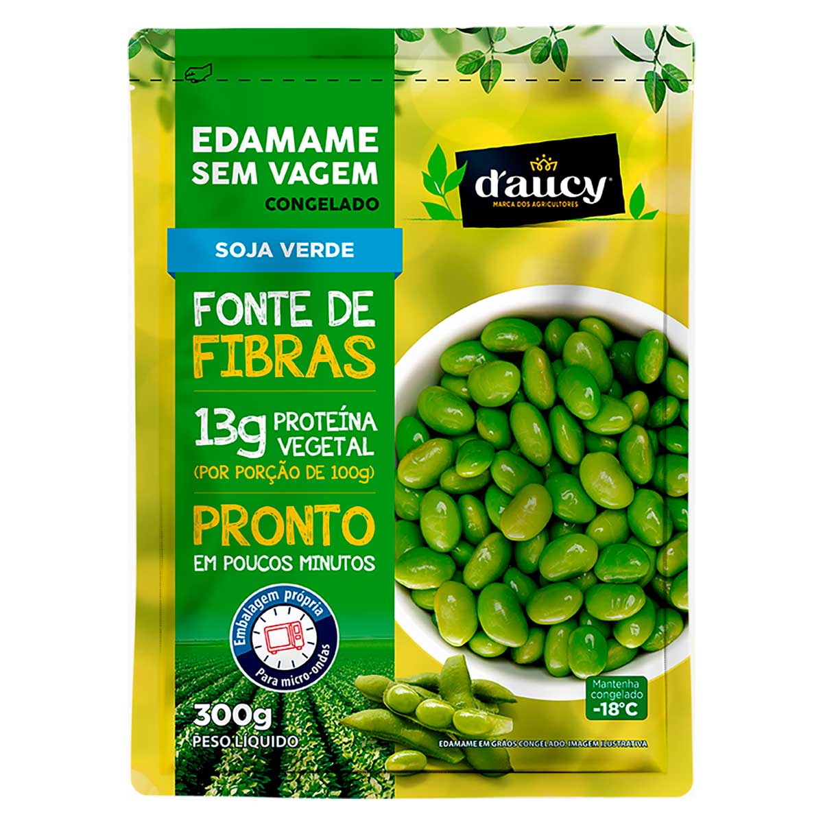 Edamame sem Vagem Congelado D&apos;aucy Pacote 300 g