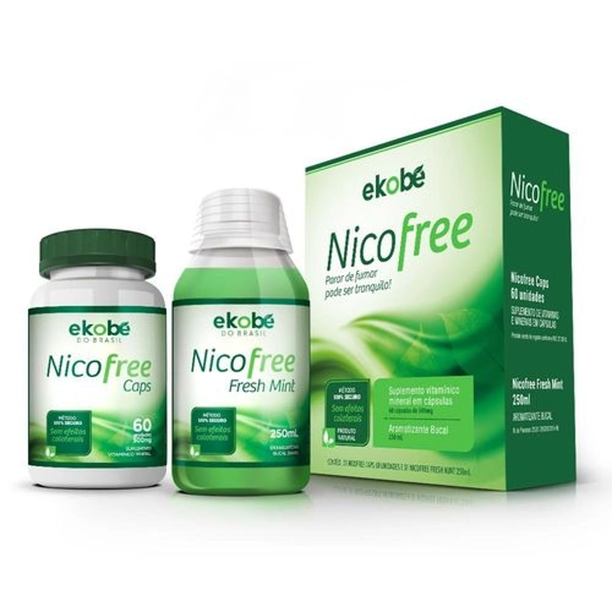 Kit Nico Free 60 Cápsulas + Enxaguante Bucal 250 Ml