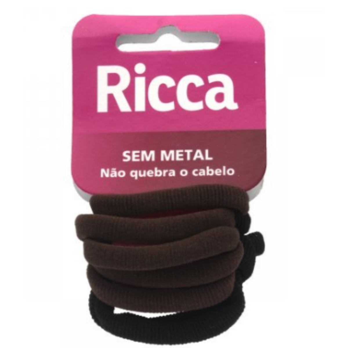 Elástico De Cabelo Trançado 6 Unidades Ricca Marrom