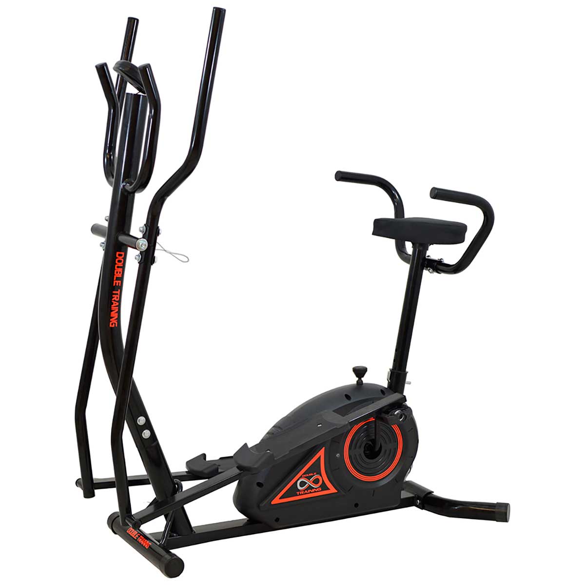 Elíptico Sistema de Tração Magnético Poli Sports Double Training Esforço Manual 2x1 Preto