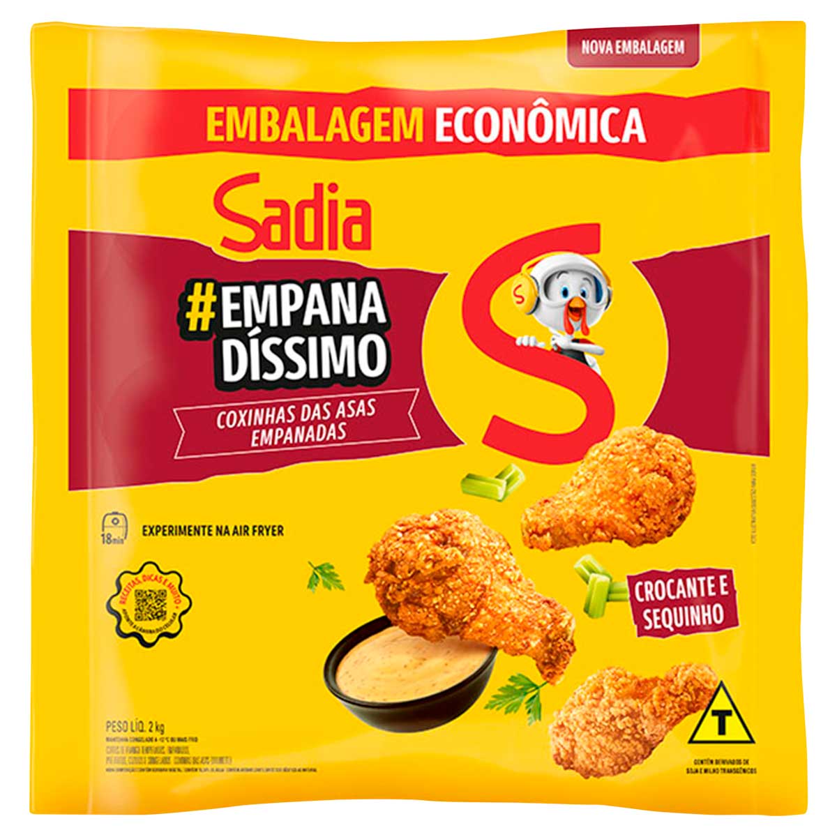 Empanado de Frango Coxinha da Asa Sadia Pacote 2 Kg