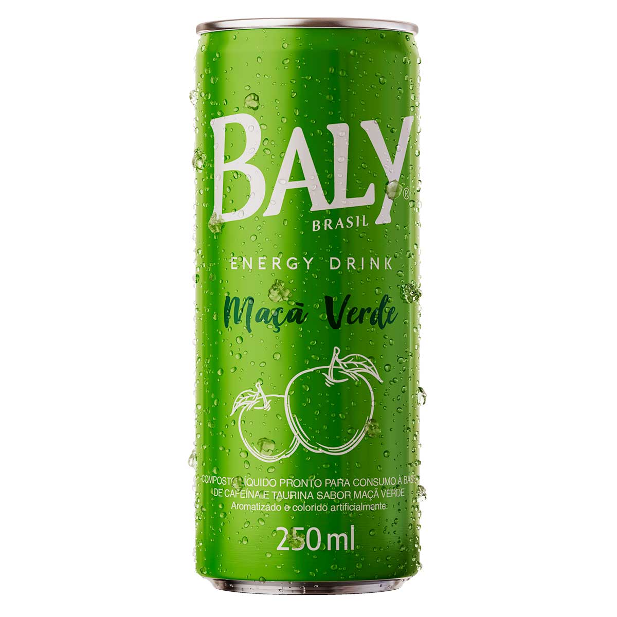 Energético à Base de Cafeína e Taurina Maçã Verde Baly 250ml