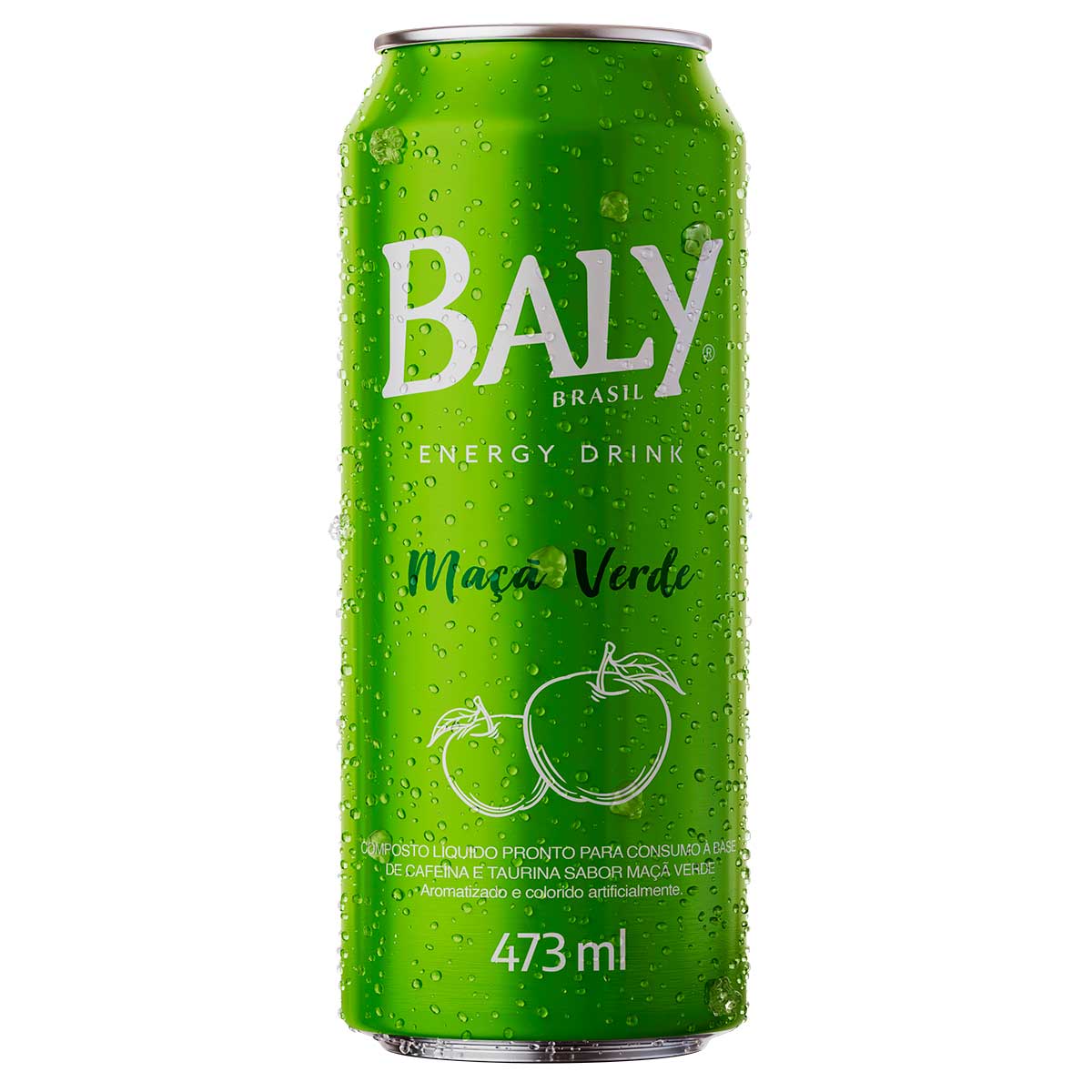 Energético Baly Brasil Sabor Maçã Verde Lata 473ml