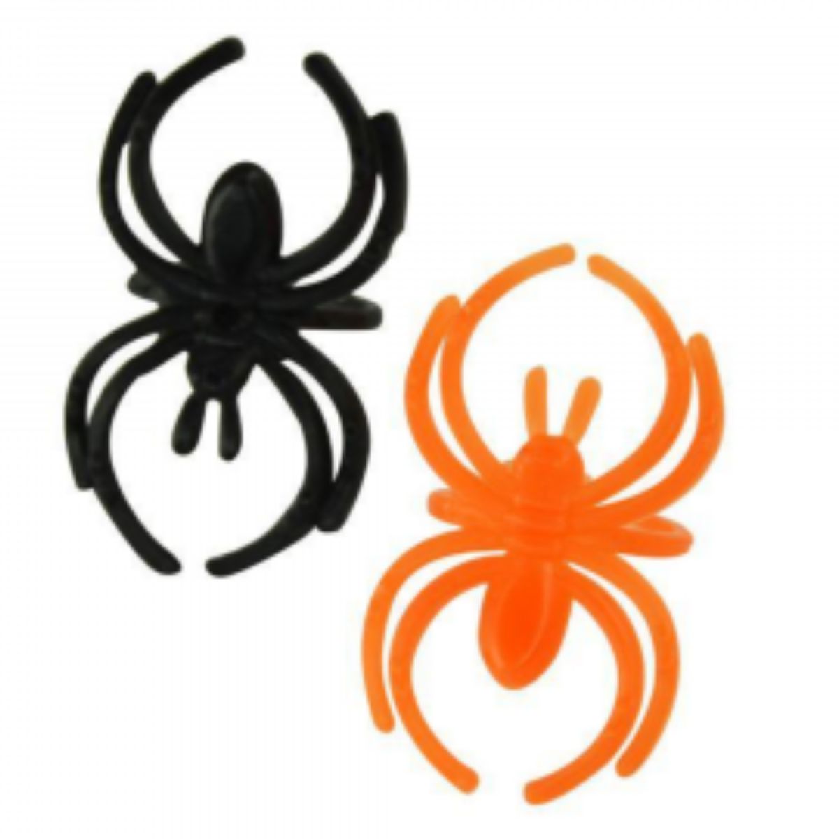 Enfeite Anel de Aranha Silver Plastic com 30 Unidades Preta e Laranja