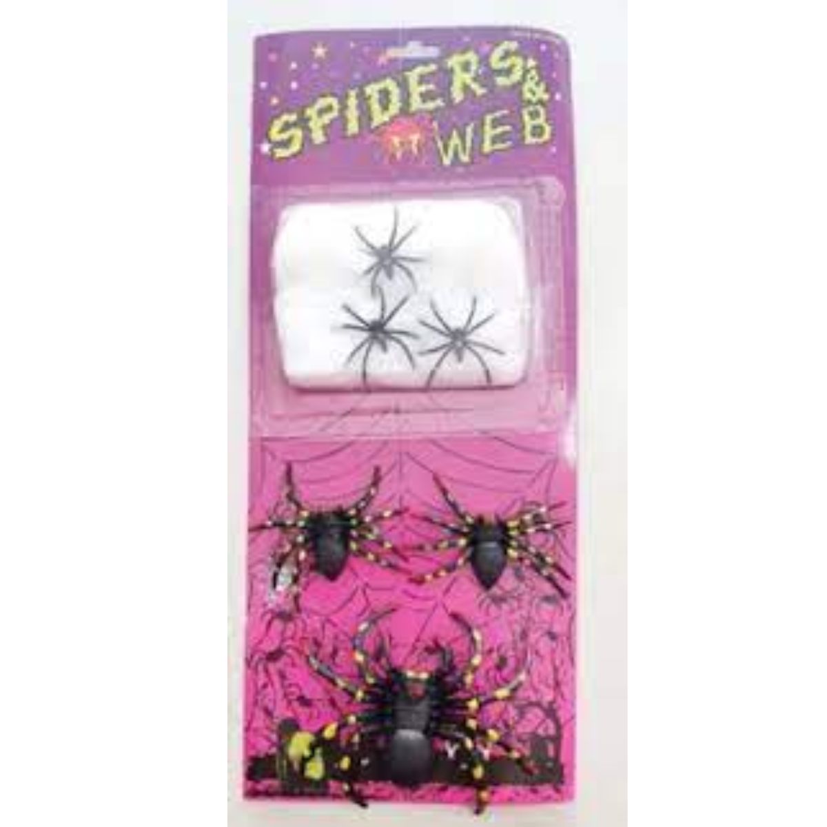 Enfeite de Aranha com Teia Plástica Silver Plastic Preta