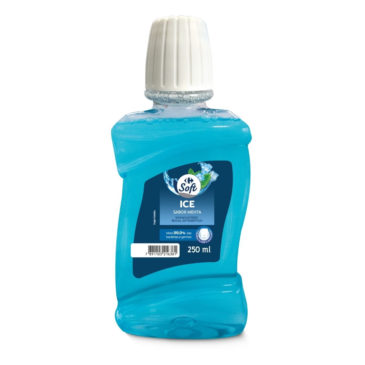 Enxaguatório Bucal Antisséptico Carrefour Soft Mental com Álcool 250 ml