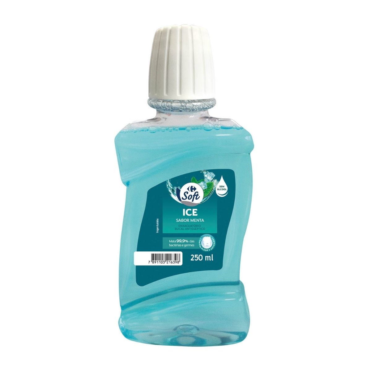 Enxaguatório Bucal Antisséptico Carrefour Soft Menta sem Álcool 250 ml