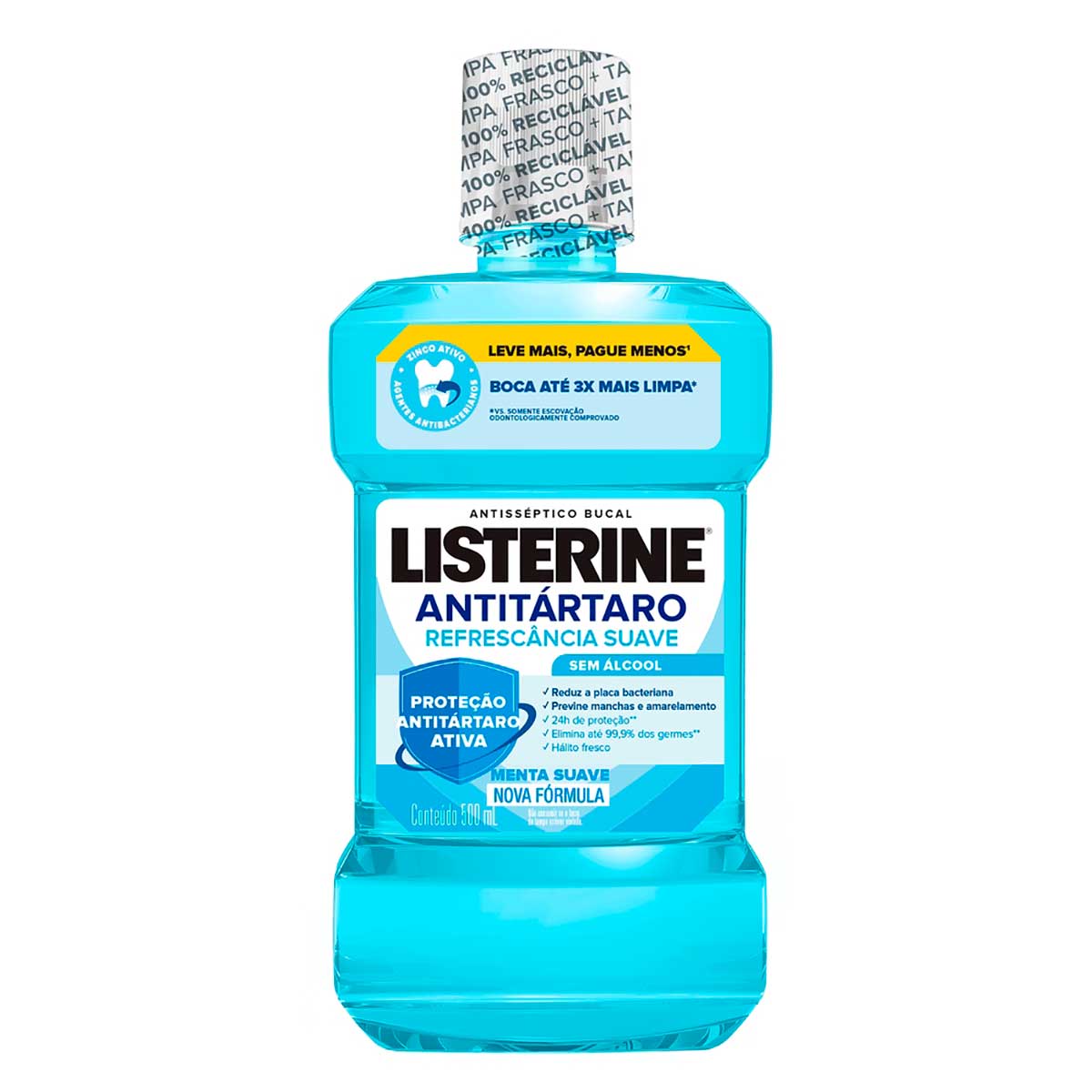 Enxaguante Bucal sem Álcool Listerine Antitártaro 500ml