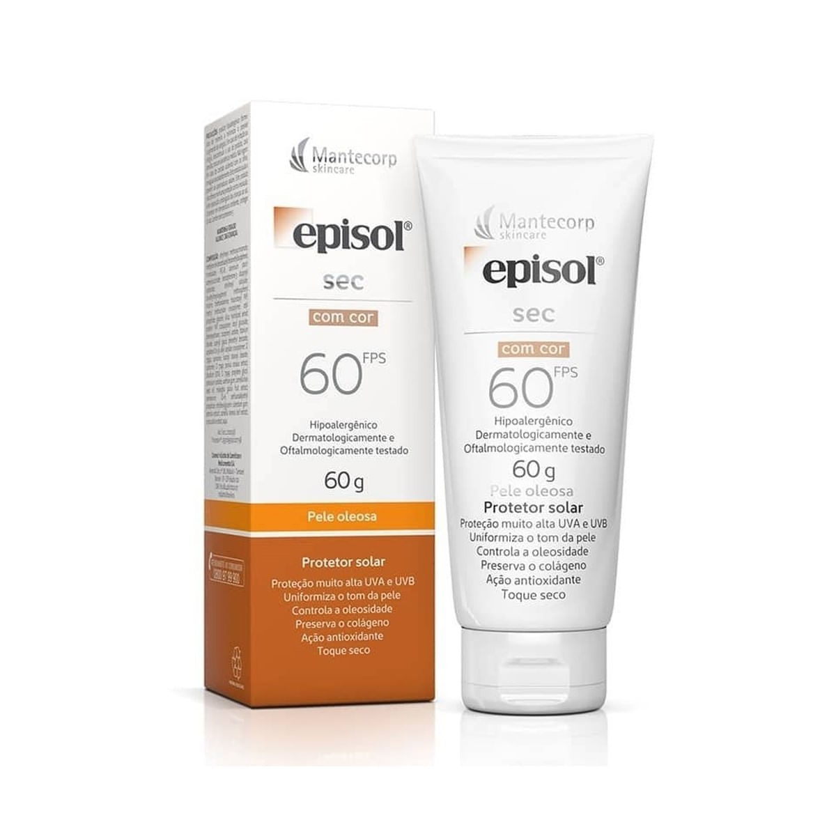 Protetor Solar Facial FPS60 Sec Com Cor Episol 60ml