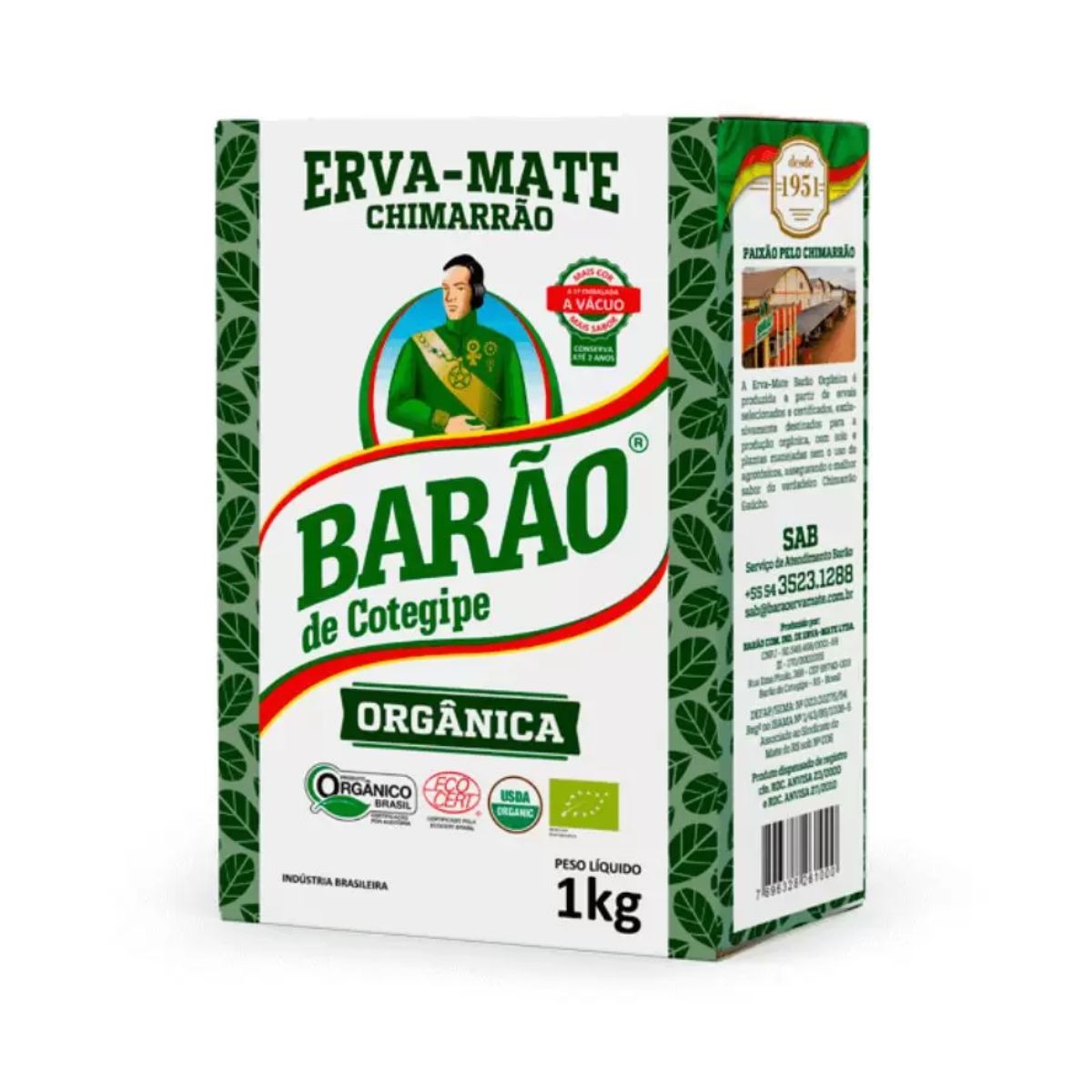 Chá Erva Mate Chimarrão Orgânico Barão 1 kg