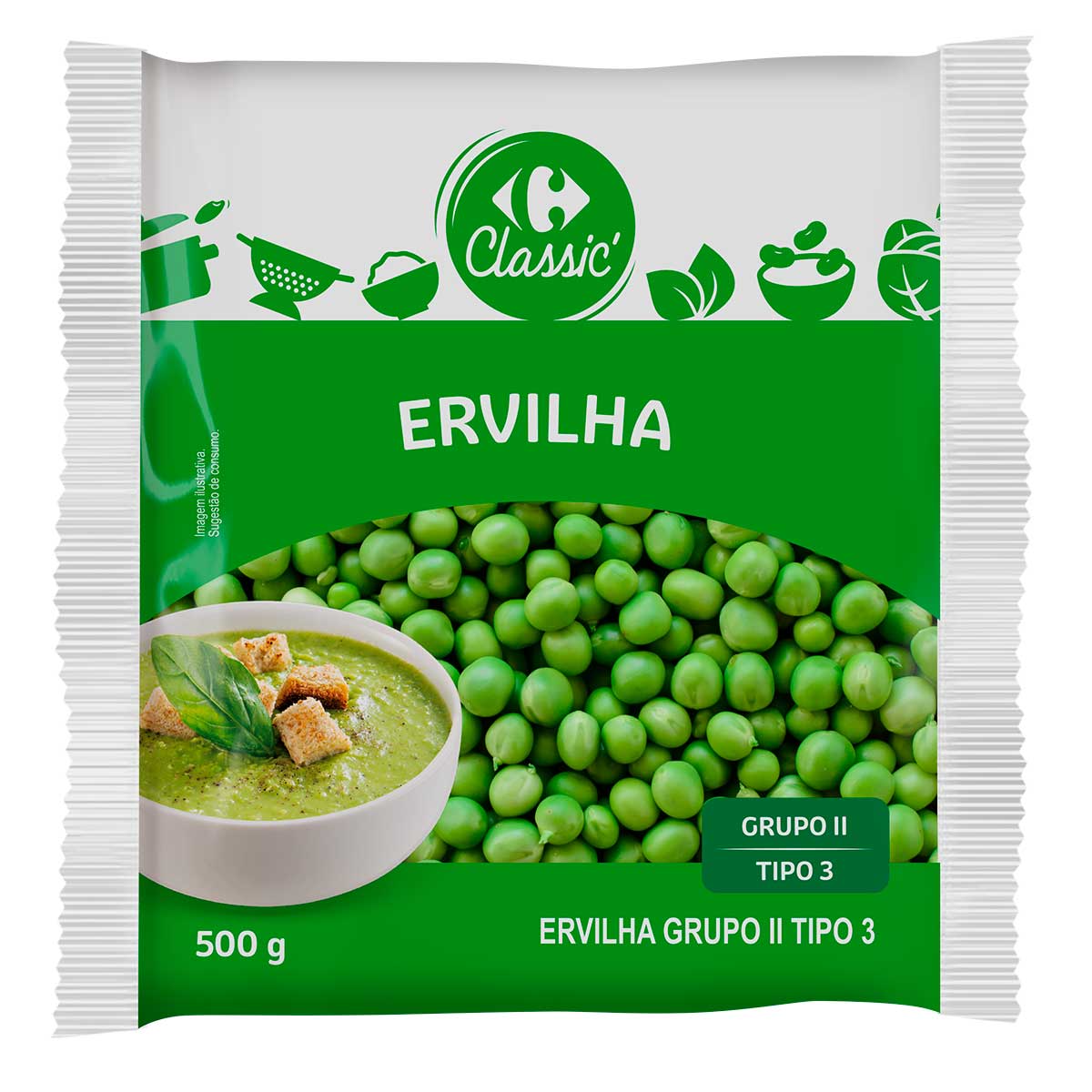 Ervilha Partida Tipo 3 Carrefour Pacote 500 g