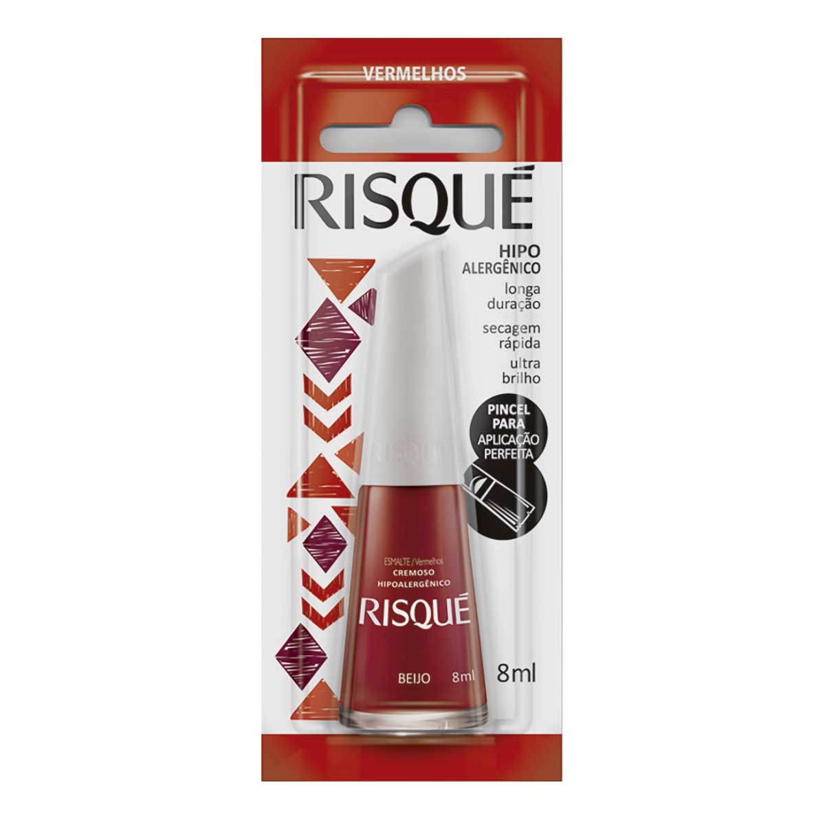 Esmalte Risqué Vermelho Cremoso Beijo 8 ml