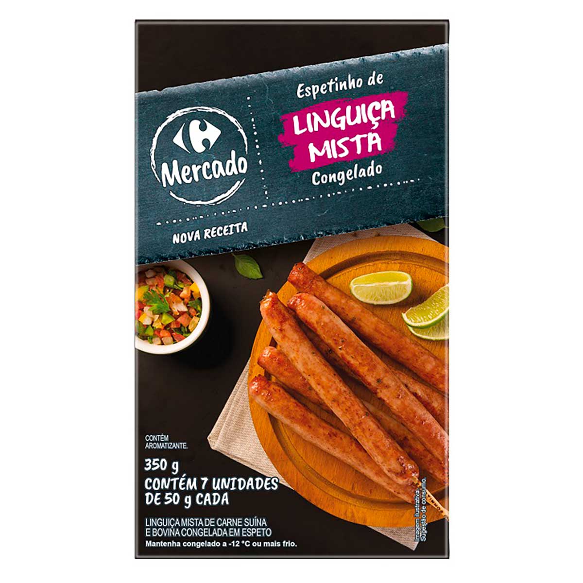 Espeto de Linguiça Congelado Mercado Carrefour 350g