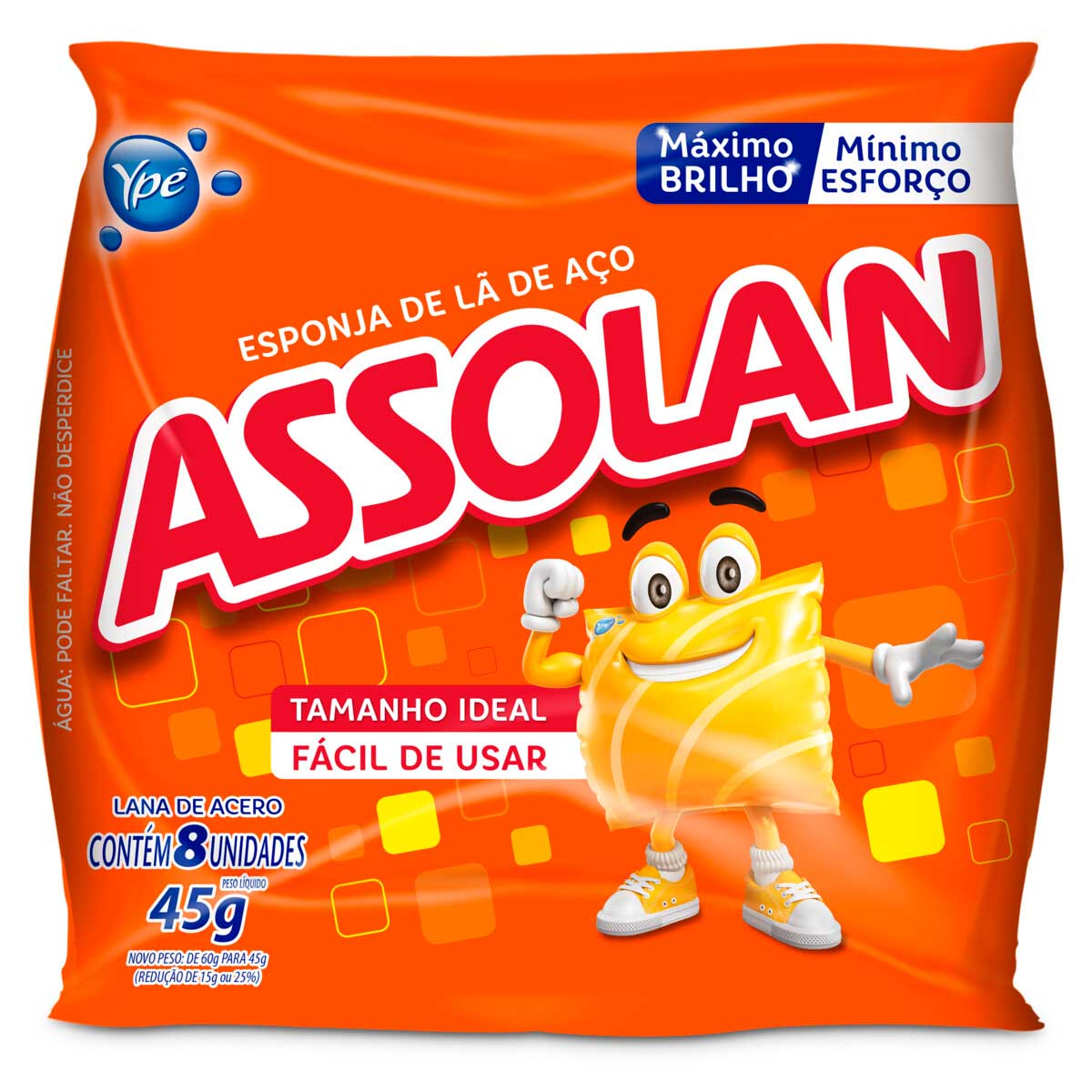 Esponja de Aço Assolan com 8 Unidades 45g