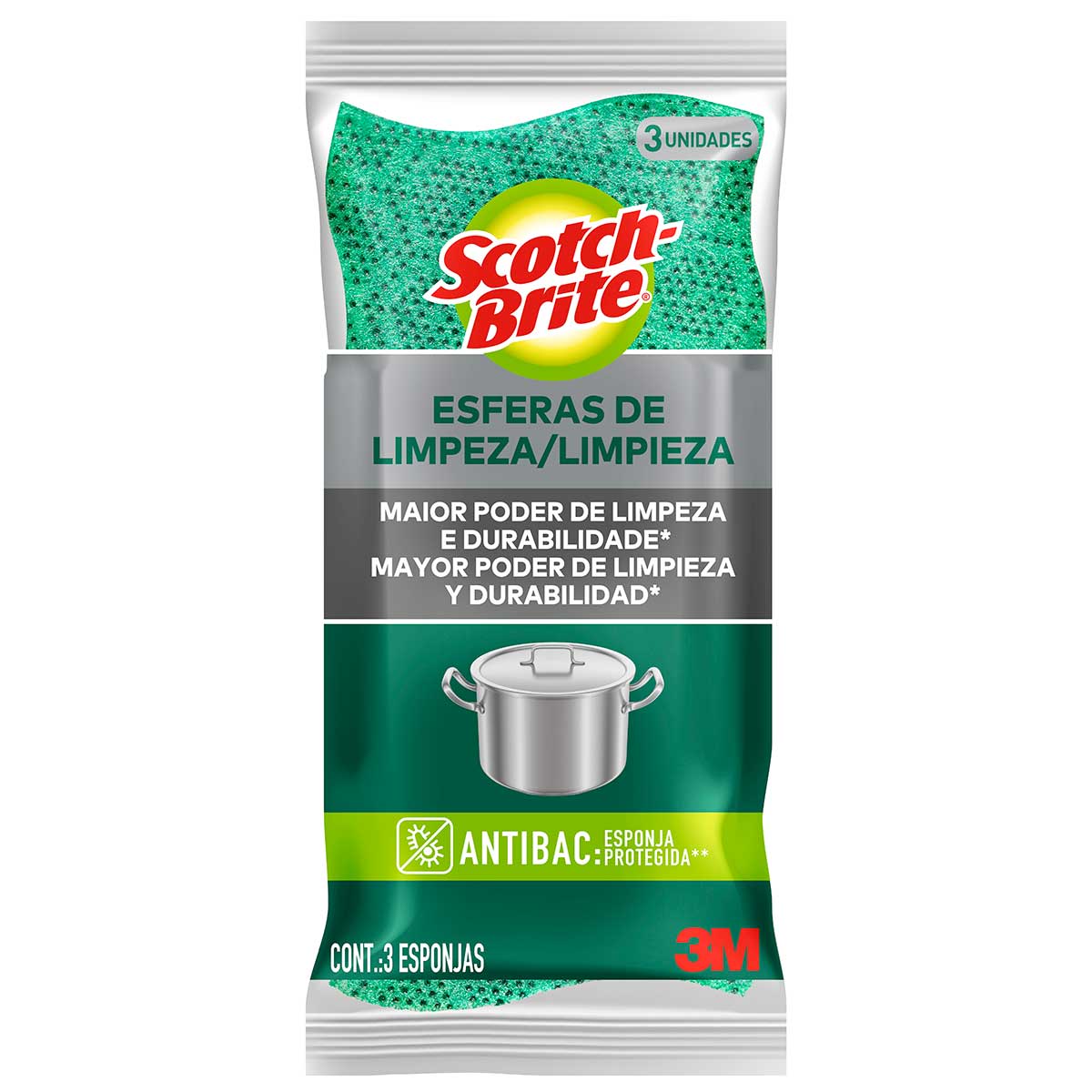 Esponja Esferas de Limpeza Scotch Brite com 3 Unidades