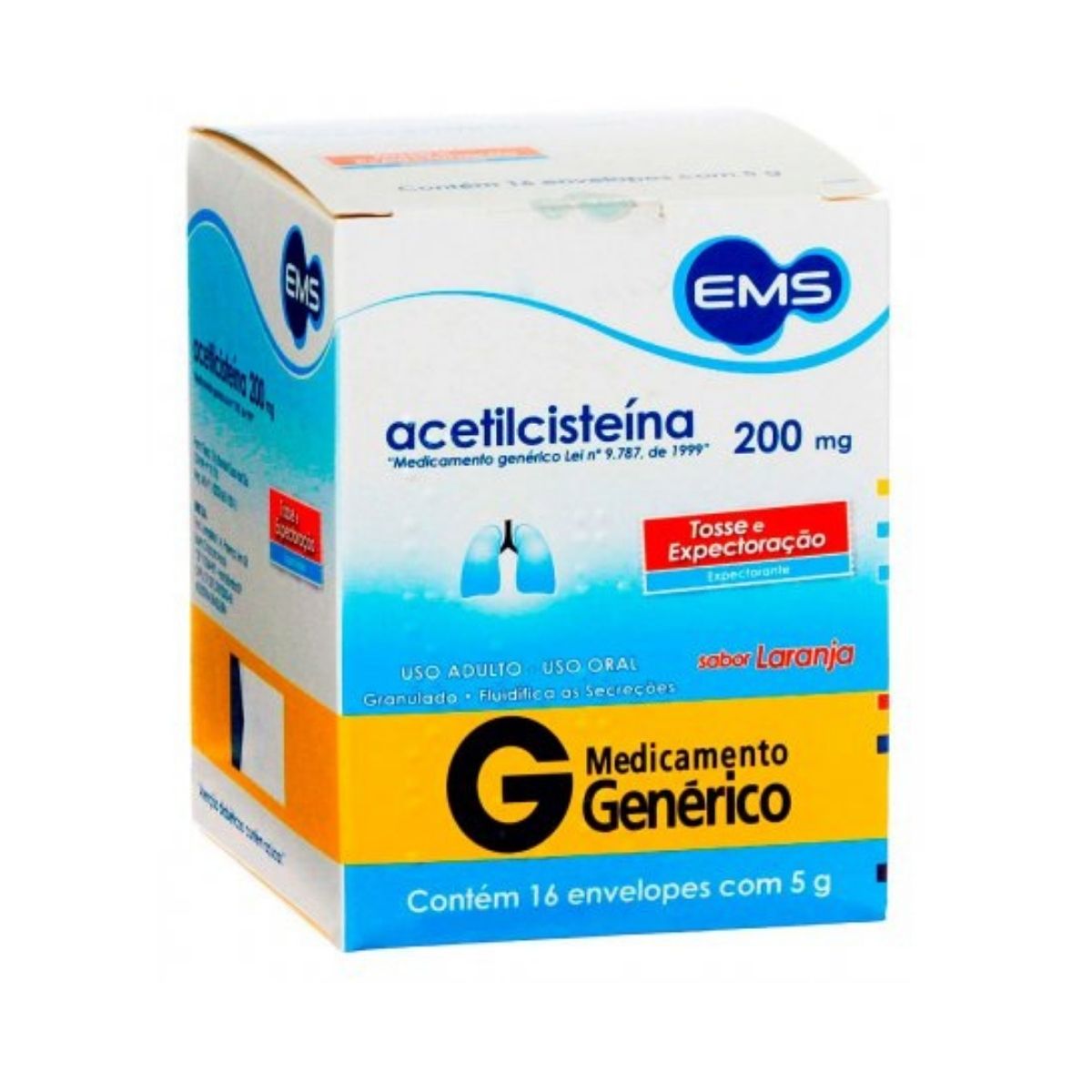 Expectorante Acetilcisteína E M S 200mg com 16 Envelopes