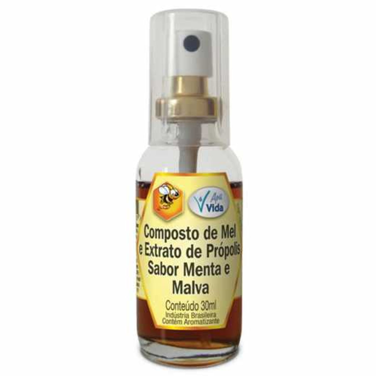 Extrato de Própolis Sabor Menta e Malva Apis Vida Spray 30 Ml