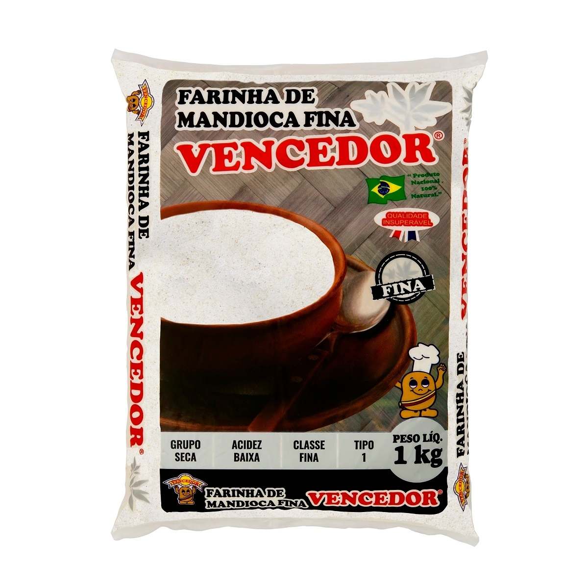 Farinha Mandioca Crua Fina Vencedor 1 kg