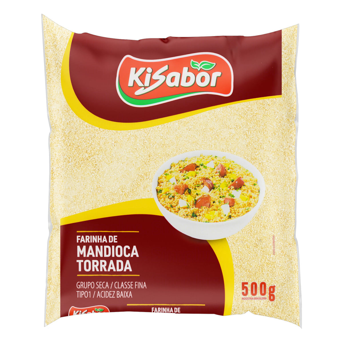 Farinha de Mandioca Tipo 1 Torrada Kisabor Pacote 500g