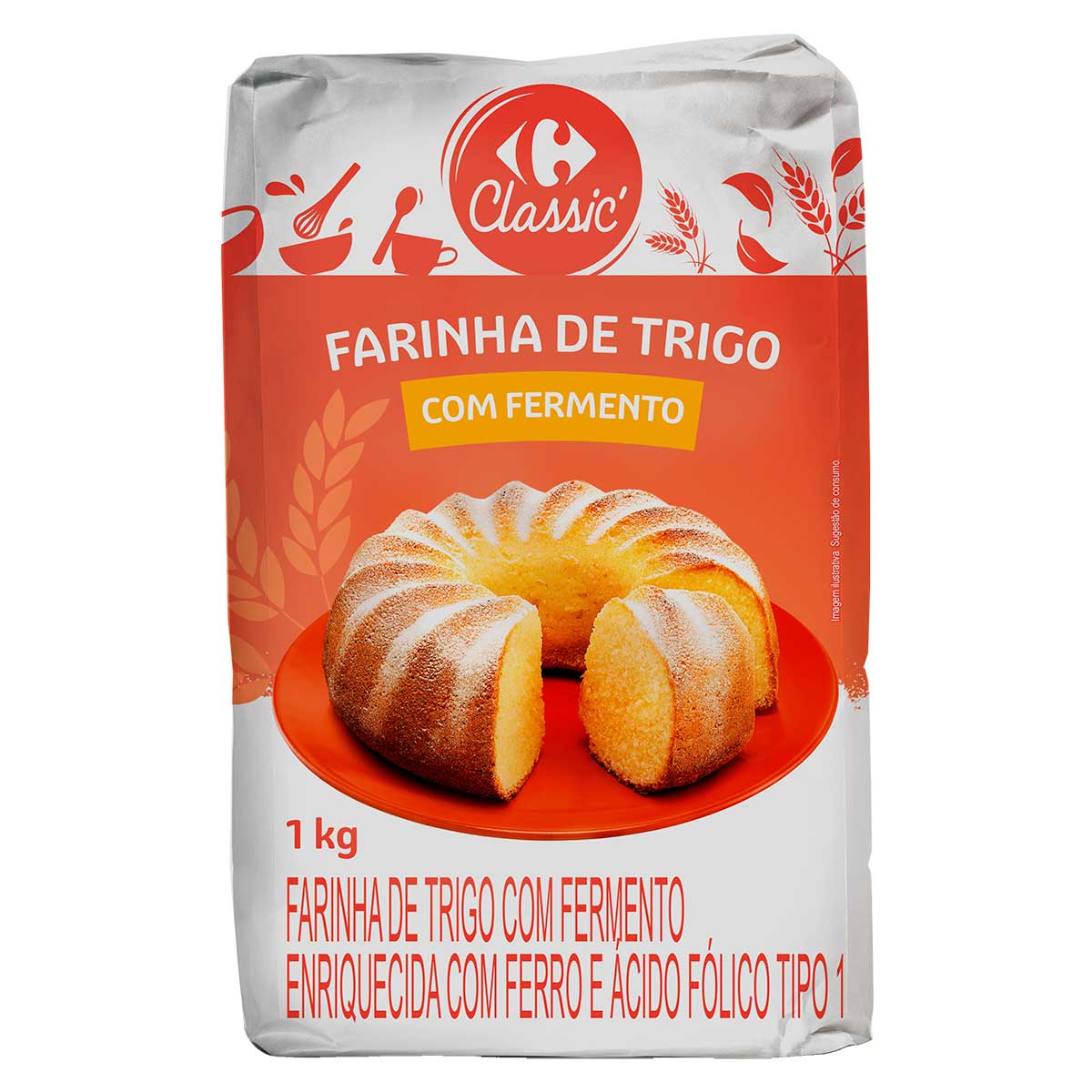 Farinha de Trigo com Fermento Carrefour Classic 1 kg