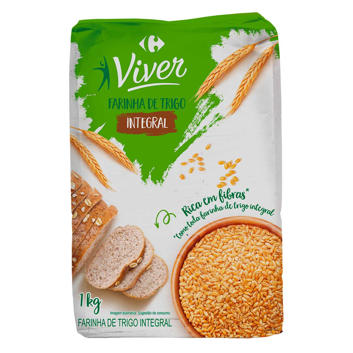 Farinha de Trigo Integral Fina Viver Bem 1 Kg