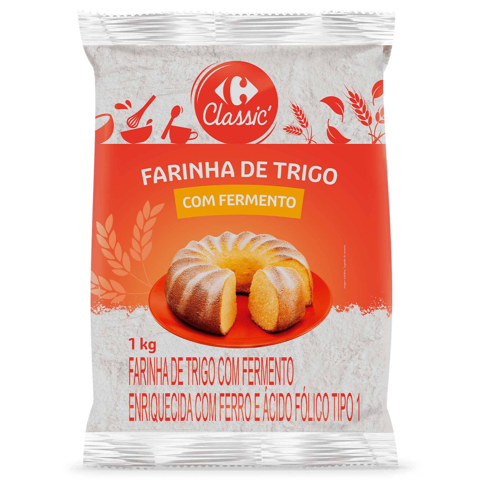 Farinha Trigo Fermentada Carrefour Classic Pl 1kg