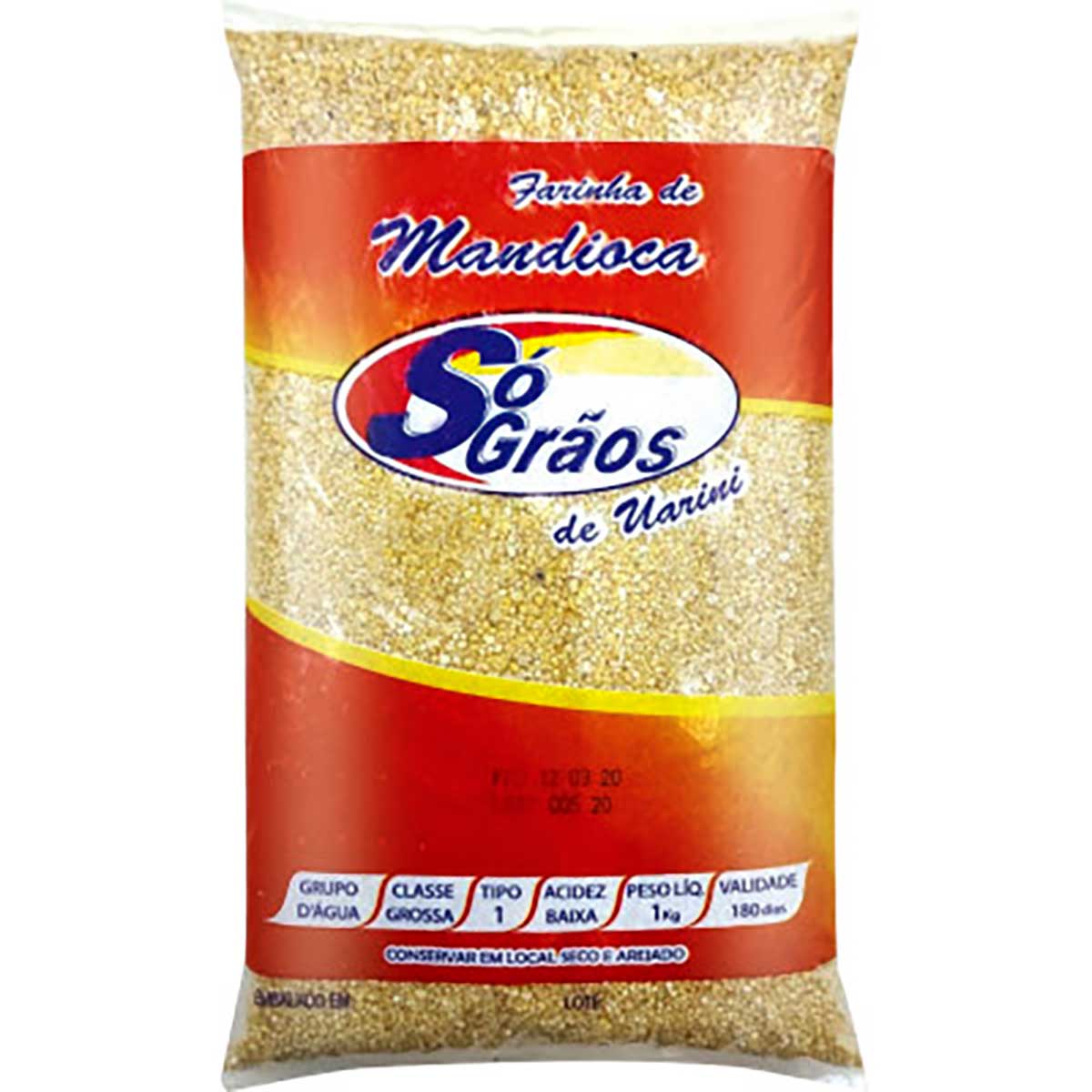 Farinha de Mandioca Uarini Ova Só Grãos 1 kg